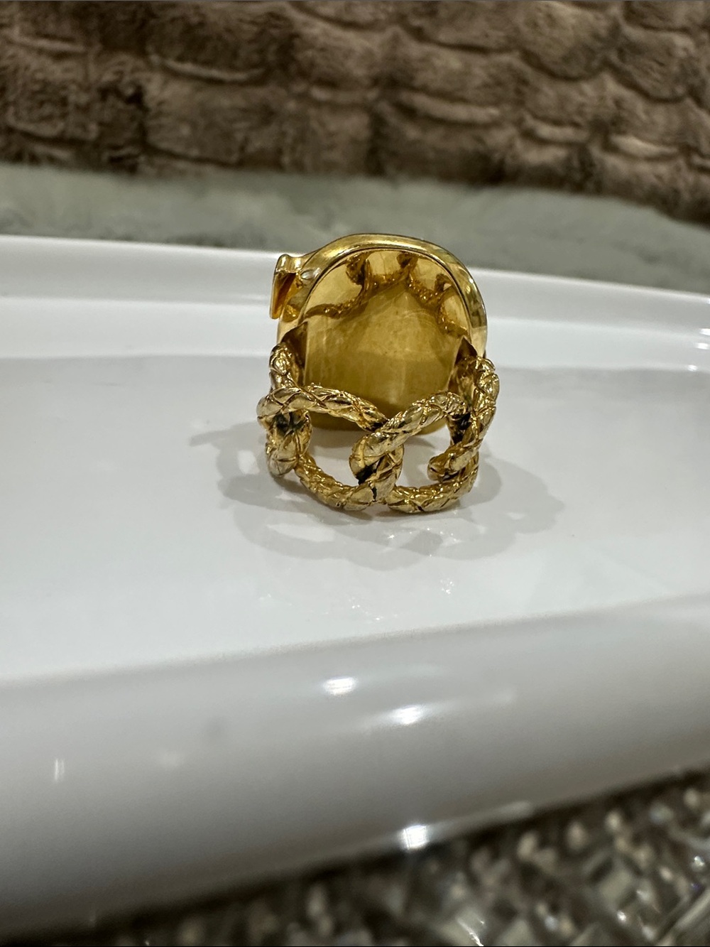ROBERTO CAVALLI Gold-Tone Crystal Accent Bracelet and Ring Set - Picture 8 of 10